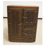 1258	3 DOOR OAK ICE BOX WITH PANELED SIDES, APPROXIMATELY 35 IN X 21 IN X 47 IN H
