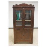 1259	OAK 4 DOOR 2 DRAWER KITCHEN CUPBOARD, APPROXIMATELY 38 IN X 15 IN X 76 IN H