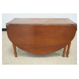 1272	ANTIQUE SOLID CHERRY DROP LEAF TABLE, APPROXIMATELY 20  IN X 27 IN H, EACH DROP 22 IN 