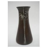 1002	LARGE HEINTZ ART STERLING OVER BRONZE METAL VASE, APPROXIMATELY 8 IN HIGH