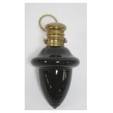 1008	BLACK AMETHYST GLASS ACORN SHAPED PERFUME W/GLASS STOPPER, APPROXIMATELY 3 IN