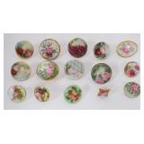 1048	GROUP OF ASSORTED FLORAL HAND PAINTED PORECELAIN BUTTONS