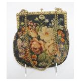 1058	FRENCH PETIT POINT EVENING BAG, APPROXIMATELY 6 3/4 IN X 7 1/4 IN
