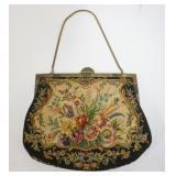 1059	PETIT POINT EVENING BAG, APPROXIMATELY 6 1/2 IN X 5 3/4 IN