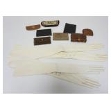 1076	ASSORTED ANTIQUE LEATHER WALLETS/BILLFOLDS & 2 LADY