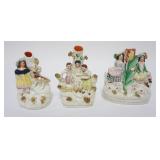 1080	ANTIQUE STAFFORDSHIRE FIGURES, 3 SPILL VASE FIGURES, APPROXIMATELY 7 IN HIGH