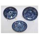 1096	HISTORICAL BLUE TRANSFER STAFFORDSHIRE BOWLS INCLUDING CLEWS, LARGEST APPROXIMATELY 7 IN