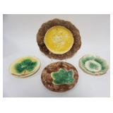 1100	GROUP OF ASSORTED MAJOLICA PLATES, LARGEST APPROXIMATELY 11 IN