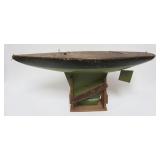 1103	*DEFENDER* BOYS POND BOAT MADE BY SEAWORTHY BOATS IN STAND W/ORIGINAL DECALS, APPROXIMATELY 30 