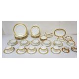 1106	WEDGWOOD BONE CHINA *ASCOT* DINNERWARE, 63 PIECES INCLUDIG 9-10 3/4 IN PLATES, 9-8 1/4 IN PLATE