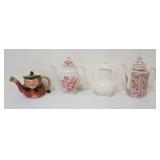 1131	GROUP OF ASSORTED TEAPOTS INCLUDING RIDGWAY, ROYAL DOULTON & WEDGWOOD, LARGEST APPROXIMATELY 9 