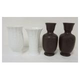 1134	GROUP OF ASSORTED VASES INCLUDING 2 FERDINAND GEERBING & 2 KAISER GERMAN VASES, TALLEST APPROXI