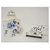 1144	WEDGWOOD WINTHROP CANISTER & WEDGWOOD NOAHS ARK COLLECTION *PANTHER*, TALLEST PIECE APPROZIMATE