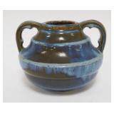 1151	FULPER POTTERY BLUE FLAMBE GLAZE DOUBLE HANDLED VASE, APPROXIMATELY 5 IN HIGH
