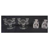 1160	ASSORTED CANDELABRAS INCLUDING PADEN CITY ELEGANT GLASS & FEDERAL GLASS CANDLESTICKS, TALLEST A