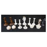 1165	LARGE GROUP OF ASSORTED CANDLESTICKS, TALLEST APPROXIMATELY 9 IN