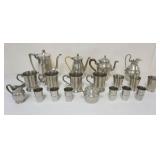 1167	LARGE GROUP OF ASSORTED PEWTER INCLUDING F HERTZ POMPE 19 PIECES W/MUGS, TEAPOTS, CREAMERS & CO