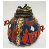 1175	YORUBA BEADED GOURD VESSEL, APPROXIMATELY 14 IN HIGH
