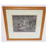 1184	FRAMED & MATTED PRINT *WASHINGTON BATTLE AT LONG ISLAND* APPROXIMATELY 24 IN X 22 IN OVERALL