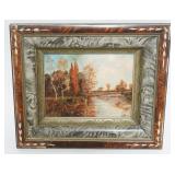 1203	ARTIST SIGNED OIL PAINTING ON BOARD, AUTUMN LANDSCAPE, APPROXIMATELY 12 1/2 IN X 10 1/2 IN