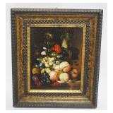 1205	OIL PAINTING ON TIN STILL LIFE, APPROXIMATELY 15 1/4 IN X 17 1/2 IN