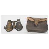 1230	BRASS FOLDING FIELDGLASS WITH LEATHER POUCH, R & J BECK LTD, LONDON 1914