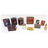 1258	GROUP OF ASSORTED COUNTRY STORE ADVERTISING TINS, LARGEST APPROXIMATELY 6 1/2 IN X 2 1/2 IN X 6