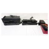 1267	2 VHS TAPE PLAYERS AND SANSUNG BLUE RAY AND REMOTE POWER ACCESSORIES