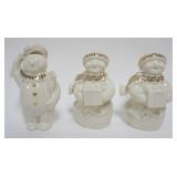 1014	LENOX CHINA JEWELS COLLECTION CA 1990S, GROUP OF 3 SNOWMAN  FIGURES ,  TALLEST APPROXIMATELY 7 