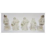 1016	LENOX CHINA JEWELS COLLECTION CA 1990S, GROUP OF 5 FIGURES ,  INCLUDING SANTAS AND NUTCRACKER F