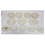 1027	LENOX CHINA ASSORTMENT OF 12 CATCH ALLS ASH TRAYS, 1 GREEN MARKED, MOST WITH GILT TRIM, LARGEST