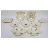 1029	 LENOX CHINA 9 ASSORTED ASH TRAY CATCH ALLS , WITH 24K GOLD TRIM, LARGEST APPROXIMATELY 8 IN X 