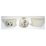 1034	LENOX CHINA ASSORTED VASES INCLUDING SERENADE WITH BIRDS AND FLOWERS WITH OVAL VASE WITH FISH, 