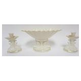 1039	LENOX CHINA DOLPHIN CENTER BOWL WITH AQUARIUS CANDLESTICKS, CONSOLE BOWL APPROXIMATELY 12 IN X 