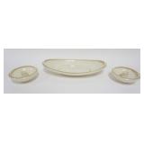 1040	LENOX CHINA GOLD TRIMMED CONSOLE SET, CONSOLE BOWL APPROXIMATELY 13 1/2 IN X 7 IN