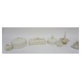 1048	LENOX CHINA ASSORTED COVERED TRINKET BOXES,PERFUME BOTTLES AND RING HOLDER, 2 GREEN MARKED, ROU