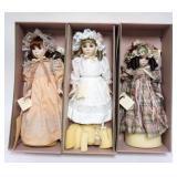 1053	LENOX GALLERY OF GIFTS CHINA DOLLS, 3 INCLUDING ABAGAIL, MARY ANNE AND AMANDA, TALLEST APPROXIM