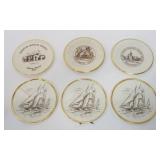 1064	LENOX CHINA GROUP OF SCHOONER COLUMBIA HOT PLATES AND CUSTOM PLATES, EACH APPROXIMATELY 6 1/2 I