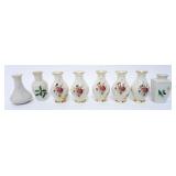 1070	LENOX CHINA ASSORTED MINIATURE BUD VASES INCLUDING QUEEN GARDEN VASE, TALLEST APPROXIMATELY 3 1