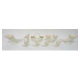 1079	LENOX CHINA GROUP OF 9 ASSORTED CORNUCOPIA STYLE VASES, 1 GREEN MARKED, ALL DECORATED WITH 24K 