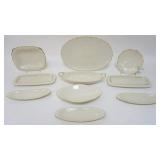 1081	LENOX CHINA GROUP OF 10 ASSORTED TRAYS AND NAPPIES, 24K HAND DECORATED TRIM, LARGEST APPROXIMAT