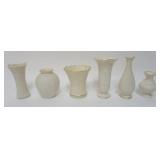 1083	LENOX CHINA GROUP OF 6 ASSORTED VASES, INCLUDING GREEN MARKED HERITAGE COLLECTION KATE SEARS, C