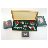 1089	LENOX CHINA CHRISTMAS ORNAMENT ASSORTMENT, 9 INCLUDING  INSTRUMENT SET, SPECIAL TEACHER, ANGEL,
