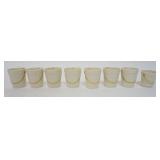 1101	LENOX CHINA 8 GOLD WREATH MARK JIGGER BUCKET SHOT GLASSES, GOLD ACCENTED BAILS, APPROXIMATELY 2
