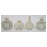 1107	LENOX CHINA FRAGANCE COLLECTION PERFUMES, 4 ASSORTED GOLD WREATH MARKED, APPROXIMATELY 4 1/4 IN