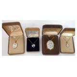 1121	LENOX CHINA JEWELRY INCLUDING 4 NECKLACES,  14K GOLD FILLED