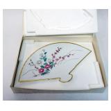 1155	LENOX CHINA *THE PLUM BLOSSOM FAN* WINTER, APPROXIMATELY 13 1/2 IN X 8 IN