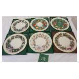 1165	LENOX 6 COLONIAL CHRISTMAS PLATES, WREATH ISSUE, 1981, 1988, 1991, 1992, 1993