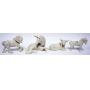 1001	LENOX CHINA JEWELS COLLECTION CA 1990S, GROUP OF 4 FIGURES INCLUDING UNICORNS, HORSE AND STEER,