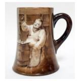 1002	AMERICAN BELLEEK HAND PAINTED MUG, CERAMIC ART COMPANY, APPROXIMATELY 5 3/4 IN H